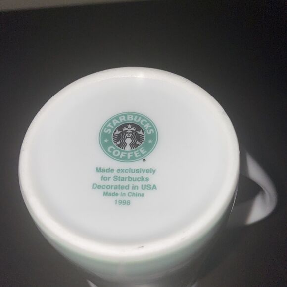 Starbucks Tazo Tea Green White Mug Cup 8 oz Retired in 1998 - Picture 6 of 6